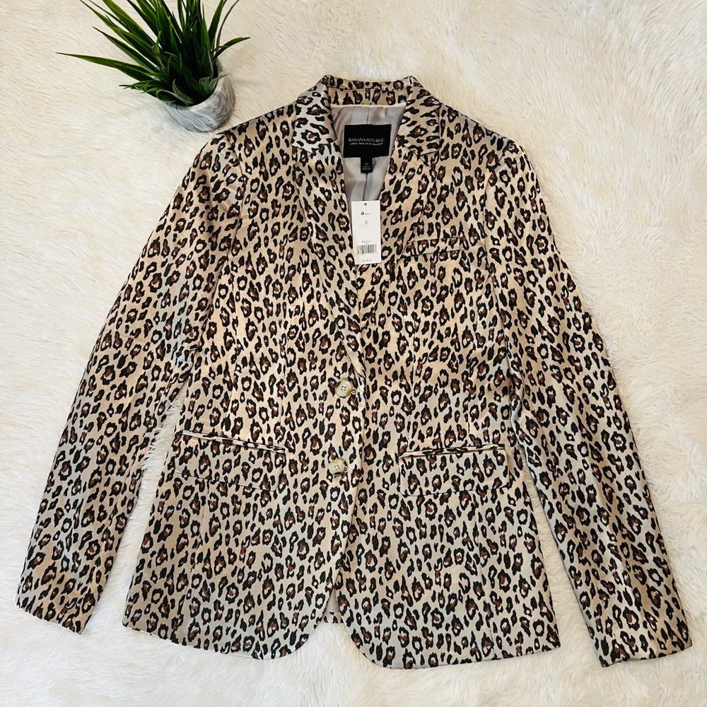 🎉HPx2🎉 Banana Republic Leopard Blazer / Jacket - Picture 2 of 15